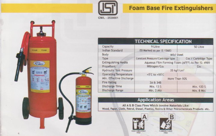 ISI Foam Based Fire Extinguisher Chennai India
