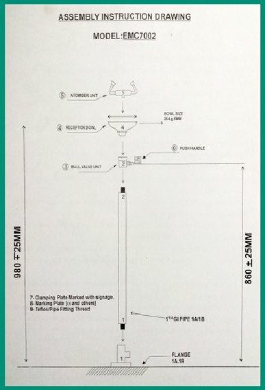 eye wash station chennai specification